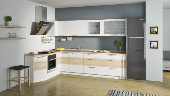 مجموعة المطبخ الأبيض