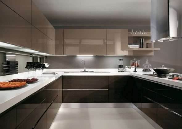 ترتيب المطبخ على شكل حرف U