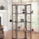 الشاشة في الغرفة مع الرفوف