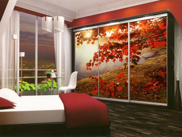 خزانة ملابس مع طباعة الصور