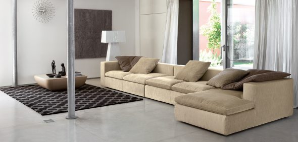 أريكة من جلد الغزال الزاوية