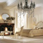 تصميم غرفة نوم مشرق مع الموقد