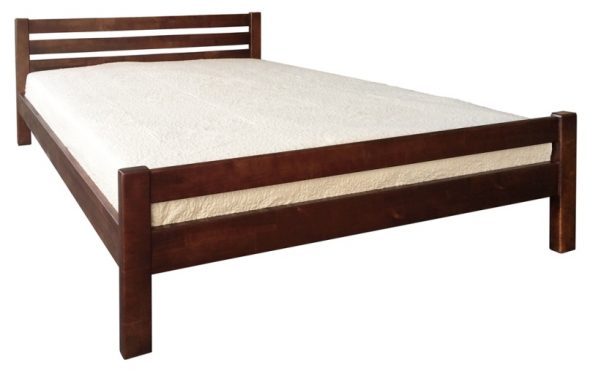 سرير مزدوج أنيق ، الجوز الداكن