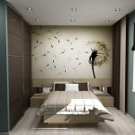 زخرفة الجدار فوق السرير في صورة غرفة النوم