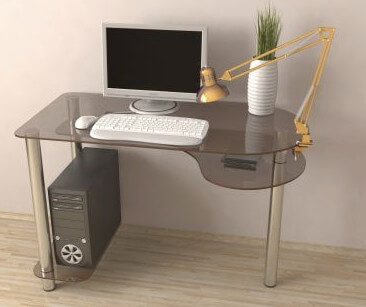 لالتقاط طاولة الكمبيوتر من الزجاج وارتفاعه