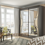 خزانة ملابس انزلاقية رقم 16 1،5 م مع مرآة