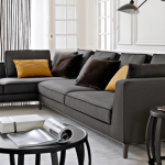 زاوية سوداء أريكة قابلة للتحويل