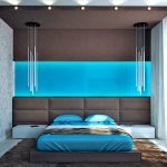 ديكور الحائط في غرفة النوم فوق السرير الحديثة