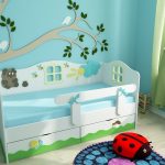 سرير مع الجانبين الأبيض