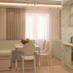 أريكة بيج في المطبخ