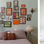 مجموعة من الصور على رأس السرير