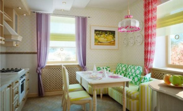 المطبخ مع أريكة