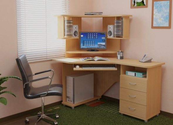 طاولة الكتابة الزاوية