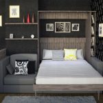 سرير مزدوج في غرفة مظلمة