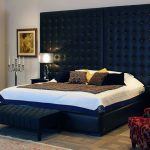 سرير مزدوج أزرق غامق