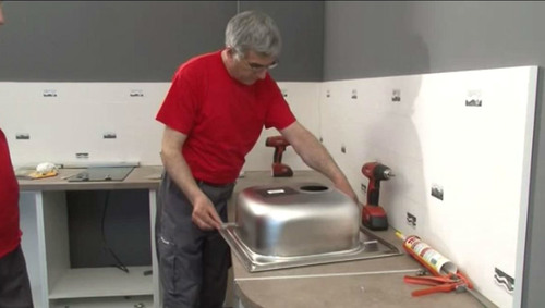 تركيب الحوض في المطبخ