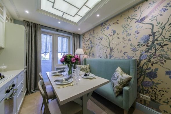 أريكة في المناطق الداخلية من المطبخ