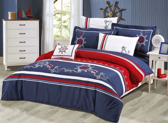 غرفة في سن المراهقة في أسلوب بحري