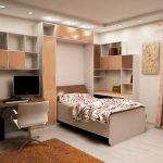 خزانة السرير في غرفة نوم مريحة