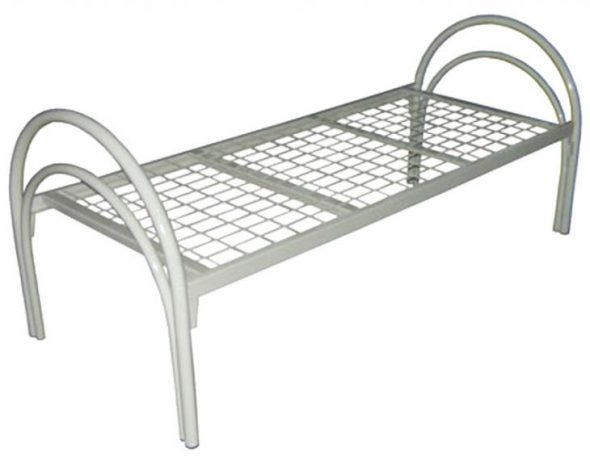 سرير معدني أبيض