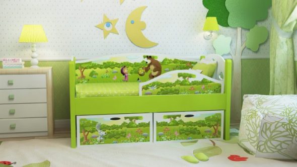 سرير طفل مشرق