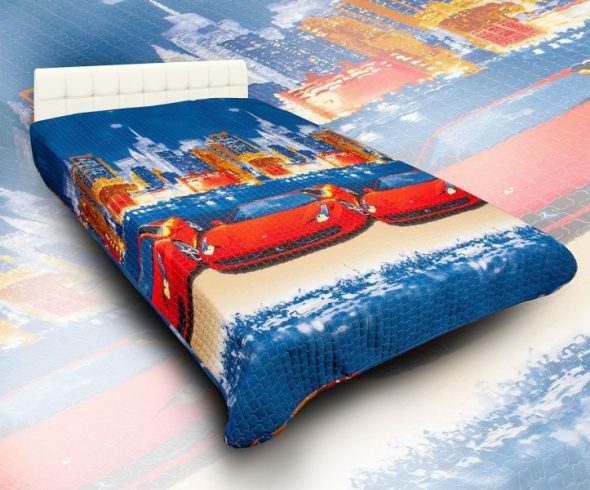 طفل مفرش السرير على السرير سيارات