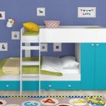 سرير بطابقين مع خزانة الملابس