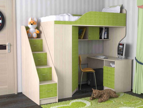 طاولة سرير بطابقين