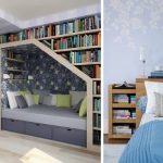 أرفف الكتب في غرفة النوم