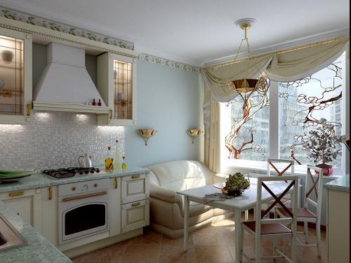 المطبخ مع أريكة