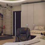 غرفة مراهقة مع زاوية رياضية