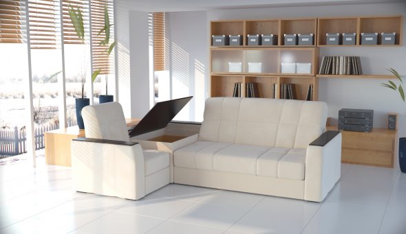 أريكة الأكورديون الزاوية