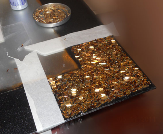 ديكور إطار المرآة بالحجارة والخرز