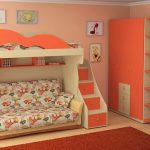 سرير بطابقين للأطفال في تصميم الغرفة