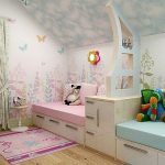 غرفة للأطفال لاثنين من الطلاب من الجنسين