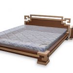 سرير مزدوج ومنضدة البلوط