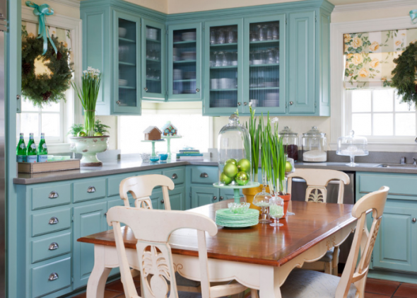 المطبخ في نغمات زرقاء