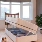 سرير مفرد مع أدراج لتخزين الصور