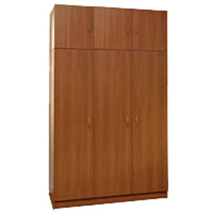 خزانة ملابس بثلاثة أوراق مع ميزانين