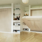 سرير خزانة في مكانه