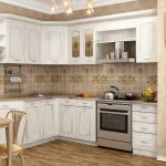 مجموعة المطبخ الزاوية البيضاء