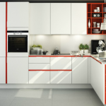 ركن المطبخ أبيض أحمر