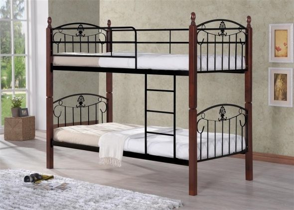 سرير بطابقين 203 dd 90х200 الجوز الداكن