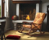 البلوط كرسي هزاز من الموقد