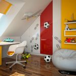 كرسي لأطفال المدارس في غرفة الأطفال