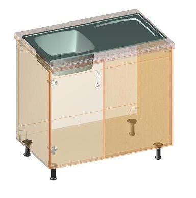 مضمد تحت الحوض بأيديهم للمطبخ