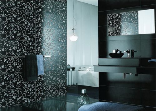 بلاط المرآة في الحمام الصورة