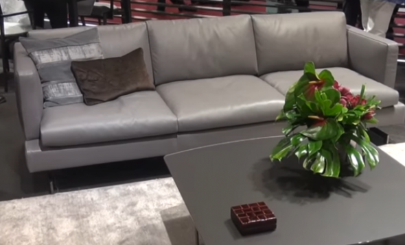 السمة الداخلية الأنيقة هي الأثاث المنجد من الجلد.