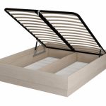 سرير بدون لوح أمامي مع بلوط الشاموني