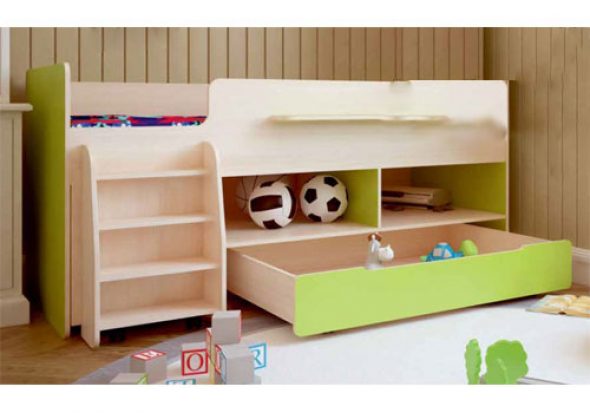 العلية السرير مع صندوق تيمون